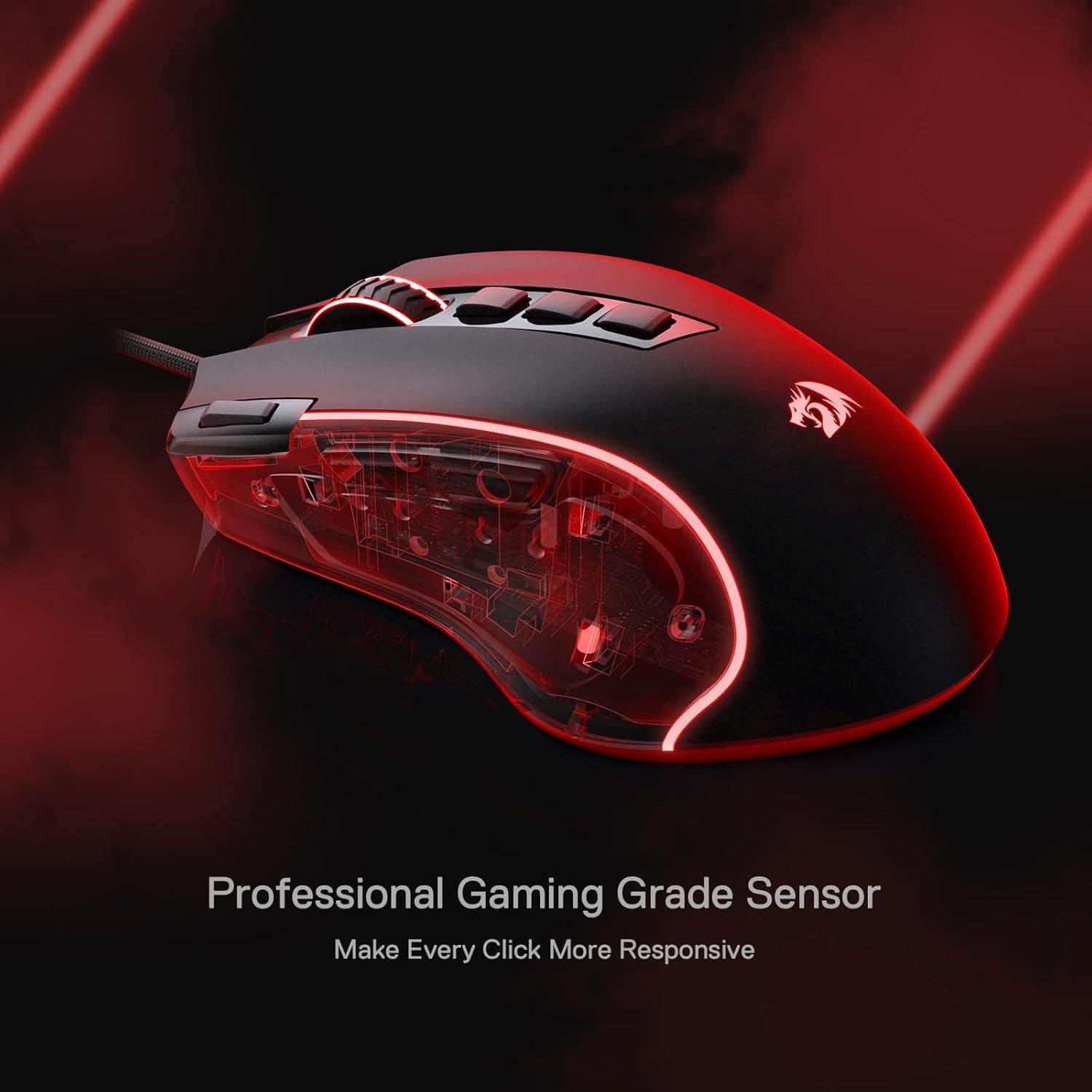 Redragon M612 Wired RGB Optical Gaming Mouse 8000 DPI Remapping Keys - Image 4