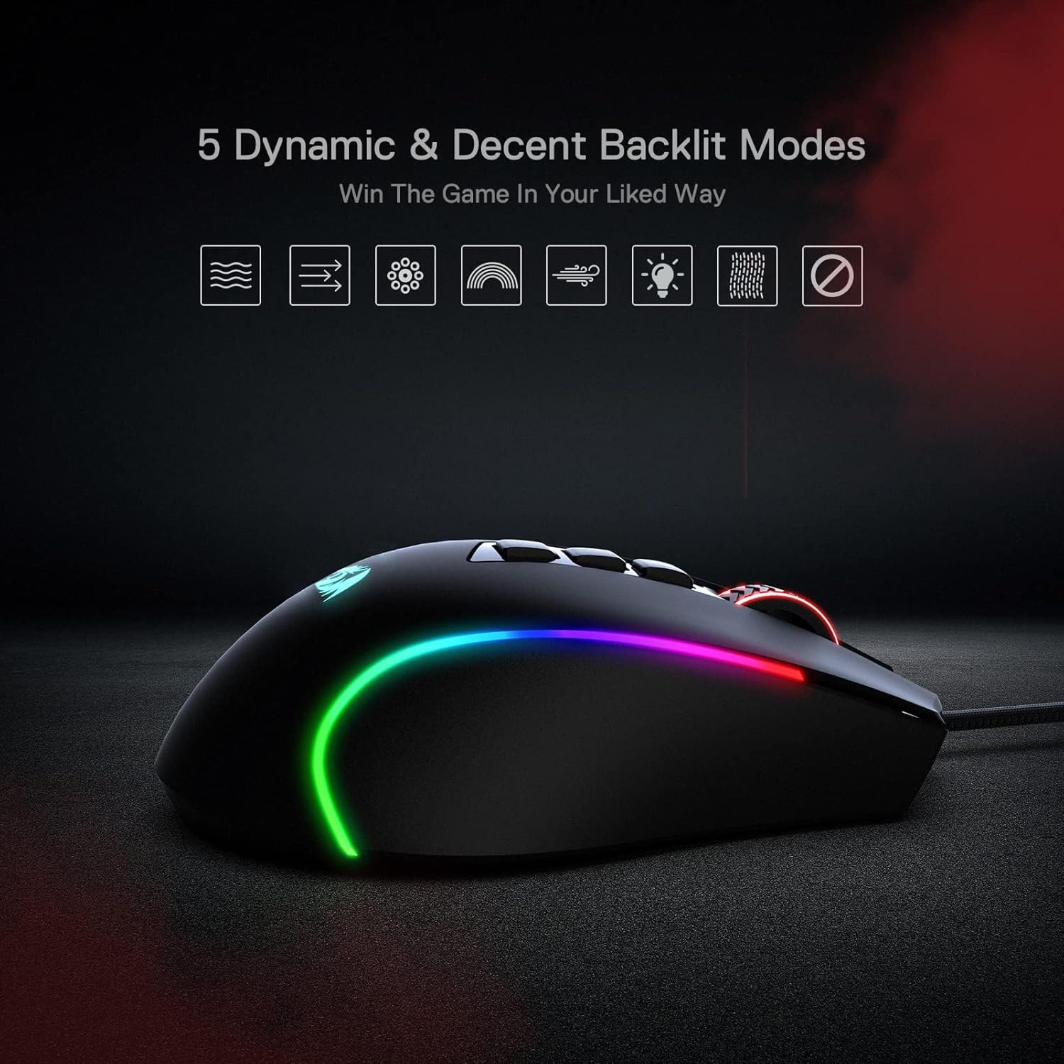 Redragon M612 Wired RGB Optical Gaming Mouse 8000 DPI Remapping Keys - Image 7