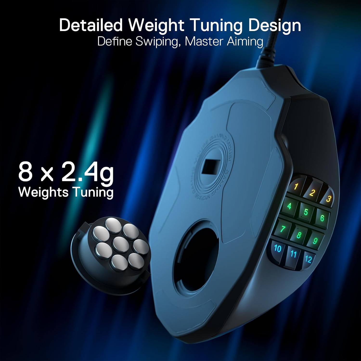 Redragon M908 Wired MMO RGB Gaming Mouse 12400 DPI Remapping Keys - Image 6