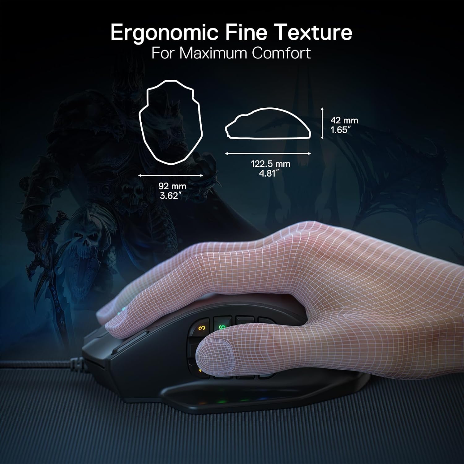Redragon M908 Wired MMO RGB Gaming Mouse 12400 DPI Remapping Keys - Image 7
