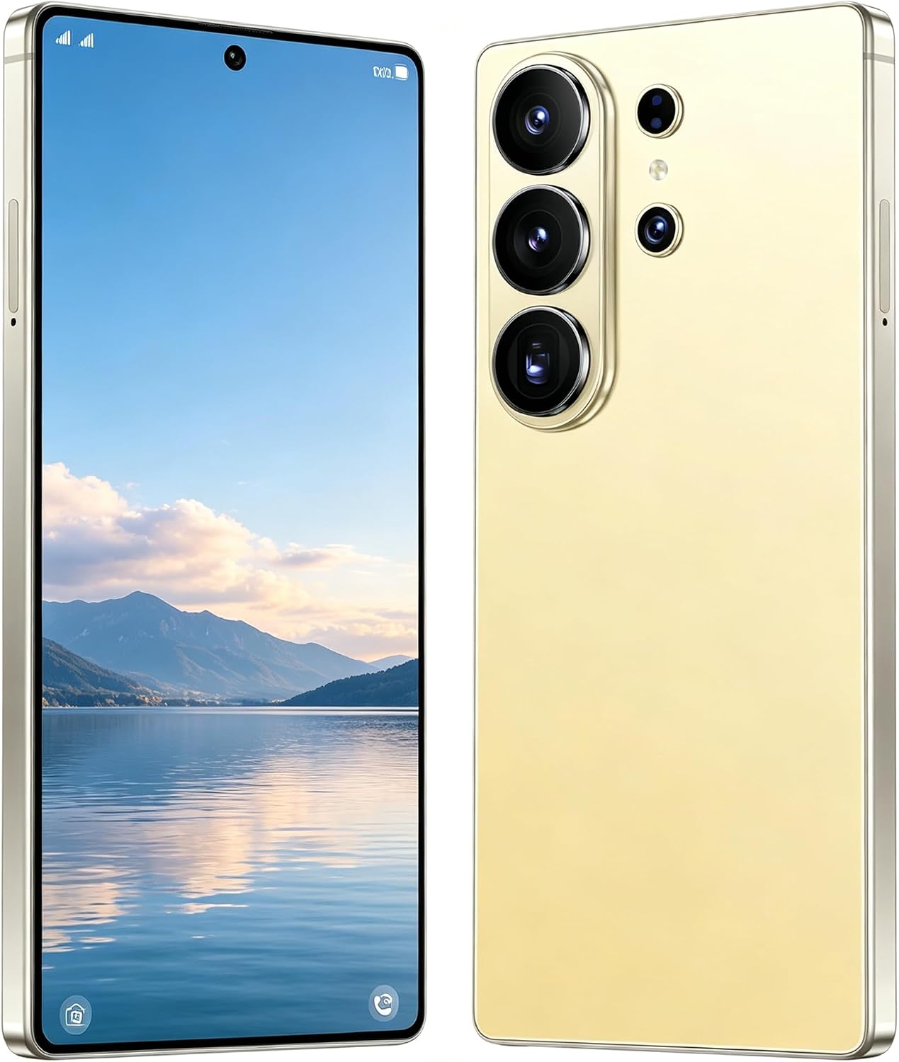 4G Unlocked Smartphone, 6.6" HD Punch Screen, 4GB+32GB (256GB Expandable), Long‑Lasting Battery 2A Fast Charge, 13MP+21MP Camera, Android 12, Face Unlock, OTG, 3‑Card Dual SIM (Golden)