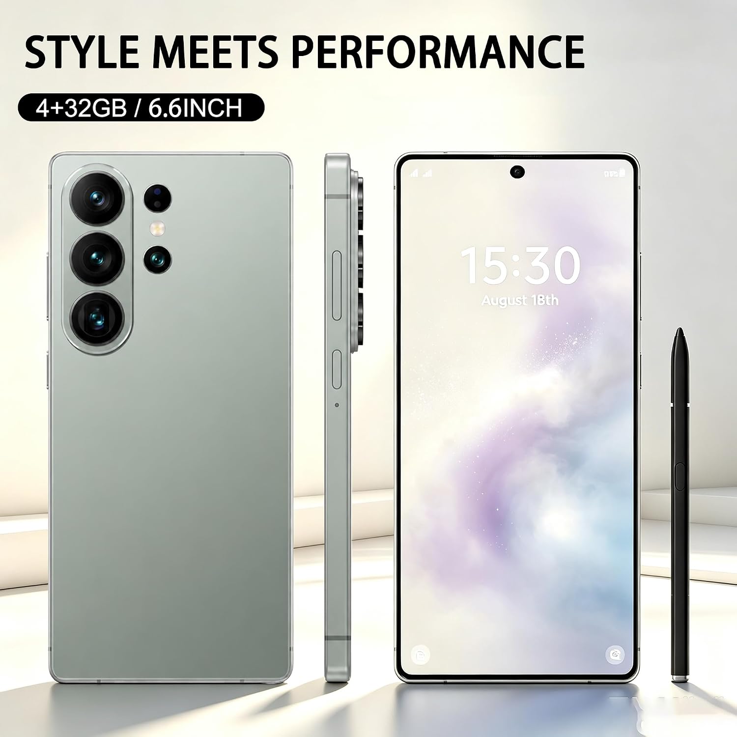 4G Unlocked Smartphone, 6.6" HD Punch Screen, 4GB+32GB (256GB Expandable), Long‑Lasting Battery 2A Fast Charge, 13MP+21MP Camera, Android 12, Face Unlock, OTG, 3‑Card Dual SIM (Golden) - Image 3