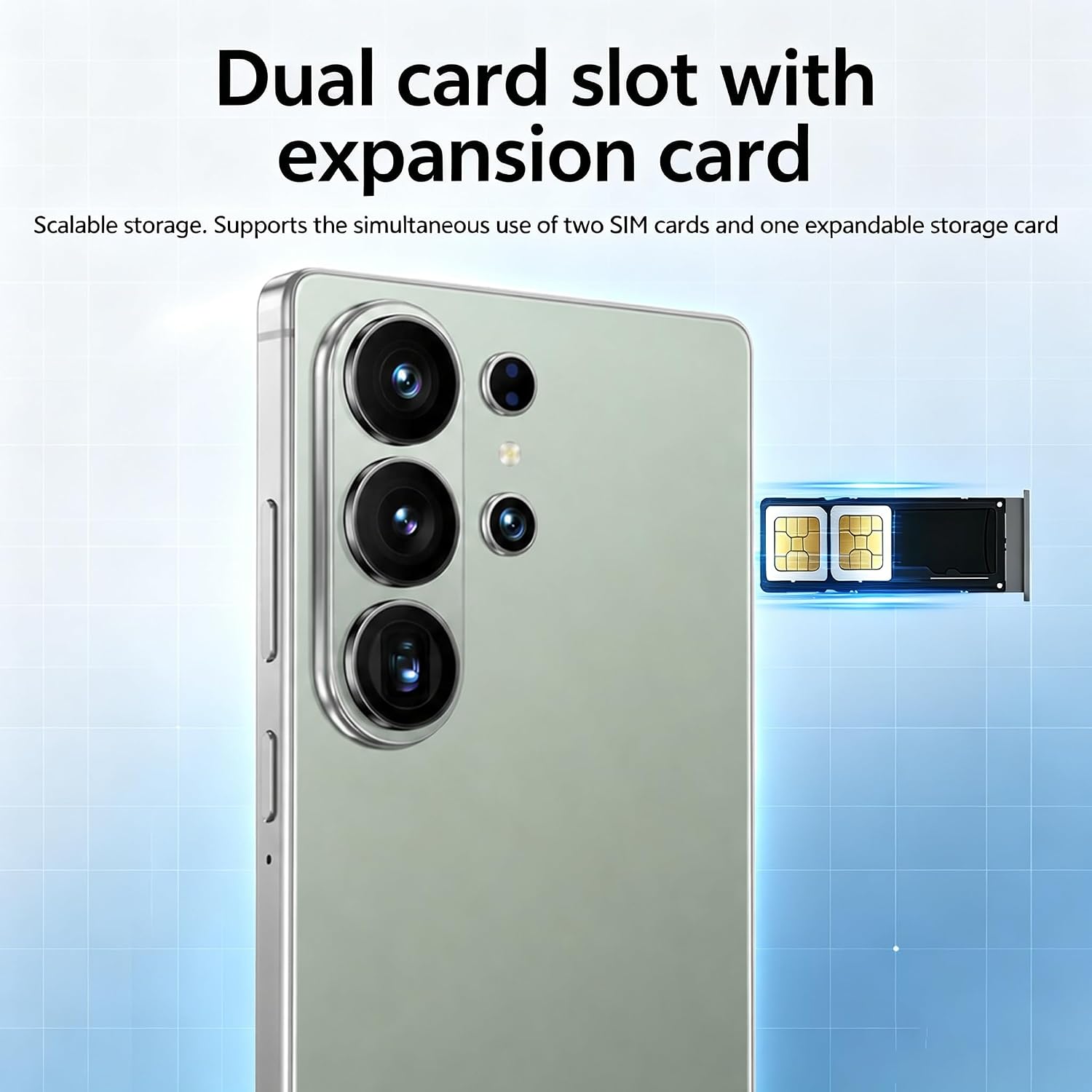 4G Unlocked Smartphone, 6.6" HD Punch Screen, 4GB+32GB (256GB Expandable), Long‑Lasting Battery 2A Fast Charge, 13MP+21MP Camera, Android 12, Face Unlock, OTG, 3‑Card Dual SIM (Golden) - Image 5