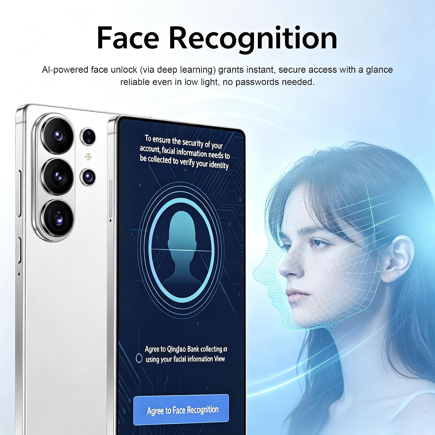 4G Unlocked Smartphone, 6.6" HD Punch Screen, 4GB+32GB (256GB Expandable), Long‑Lasting Battery 2A Fast Charge, 13MP+21MP Camera, Android 12, Face Unlock, OTG, 3‑Card Dual SIM (Golden) - Image 6