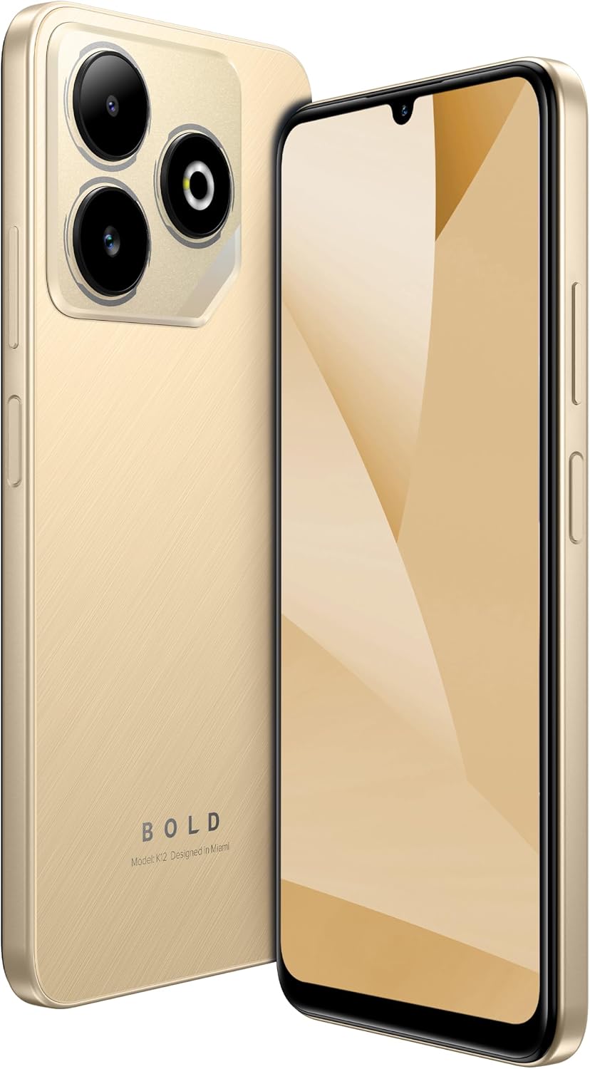 BLU Bold K12 | 2025 | Unlocked | 6.8” HD+ 120Hz Infinity Display | 50MP Main + 8MP Selfie Cameras | 128GB Internal Storage | US Version | US Warranty | Champagne Gold - Image 2