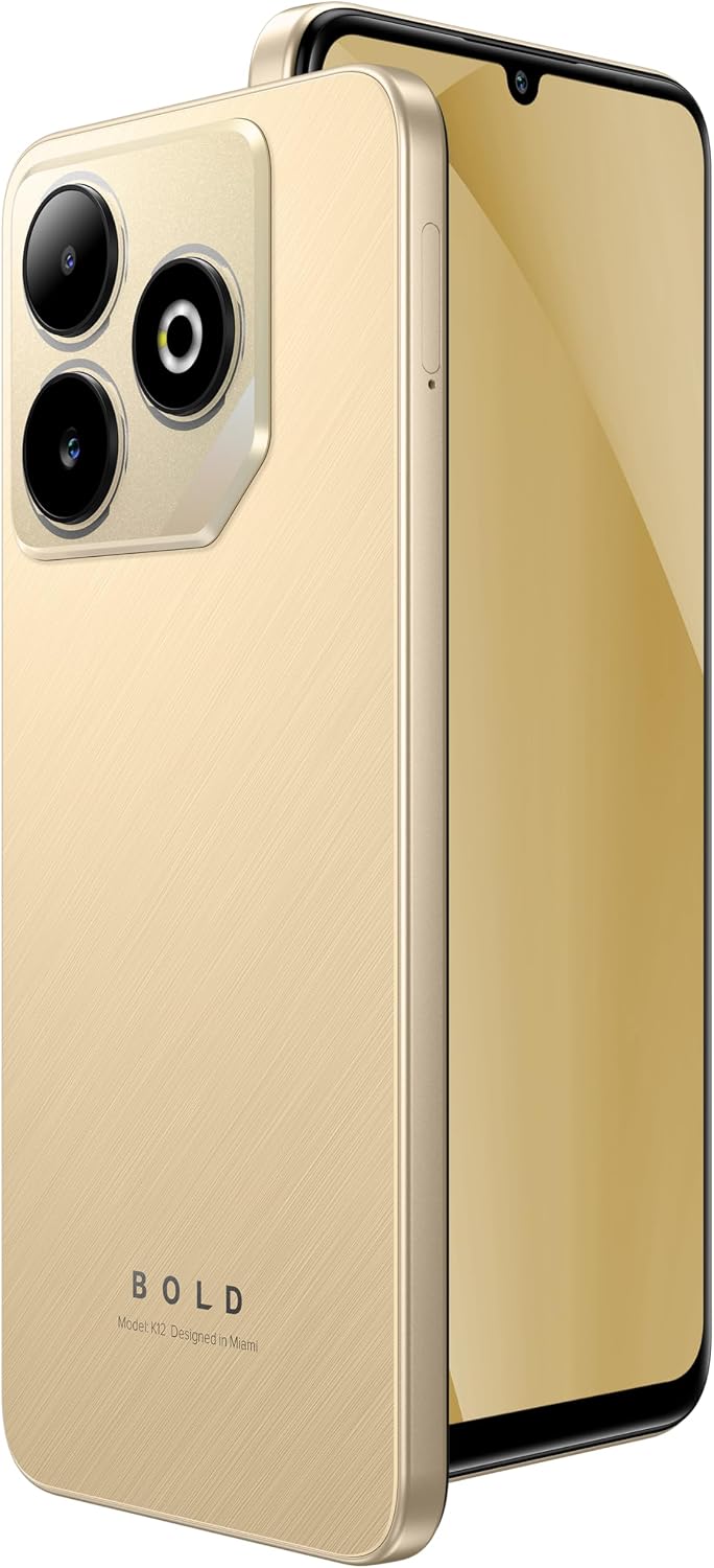 BLU Bold K12 | 2025 | Unlocked | 6.8” HD+ 120Hz Infinity Display | 50MP Main + 8MP Selfie Cameras | 128GB Internal Storage | US Version | US Warranty | Champagne Gold - Image 4